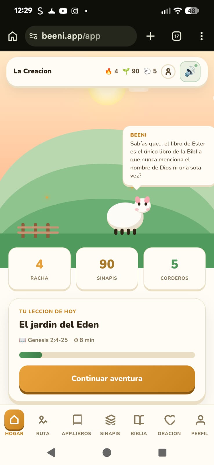 Beeni en el teléfono
